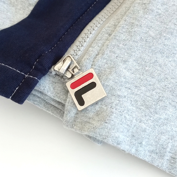 *Relisted* Fila Grey Blue Racer Stripes 3/4 "Zip Leg" Wide Leg Sweatpant Pants S - Picture 13 of 16